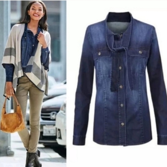 CAbi Tops - 🔥CABI 3290 Waterfront Denim Button Down Shirt, Size S